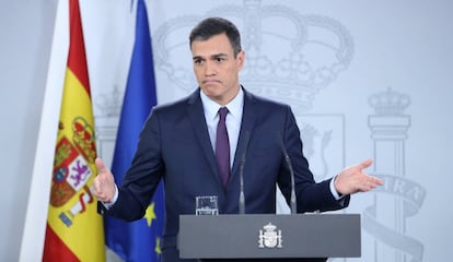 El presidente del Gobierno, Pedro Sánchez, anuncia la fecha de las elecciones generales