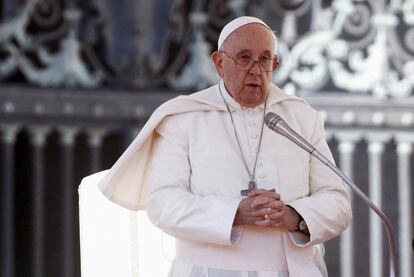 Pope Francis leads the weekly general audience in Saint Peter's Square, at the Vatican, November 8, 2023