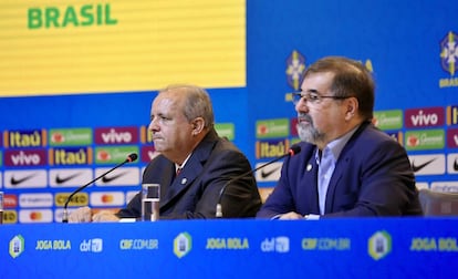 O técnico Vadão e o coordenador Marco Aurélio Cunha.