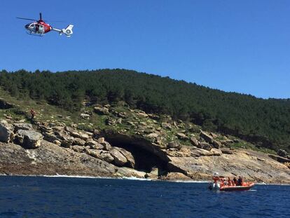 Final del rescate del segundo cuerpo en Hondarribia (Gipuzkoa).