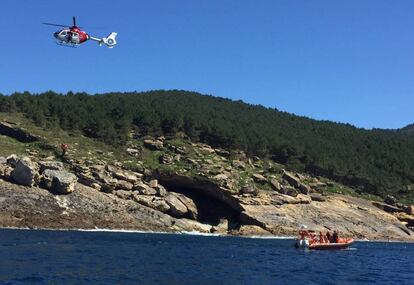 Final del rescate del segundo cuerpo en Hondarribia (Gipuzkoa).