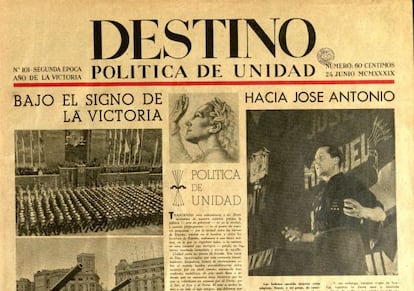 Primer n&uacute;mero de Destino, un cop traslladada de Burgos a Barcelona, de juny de 1939.