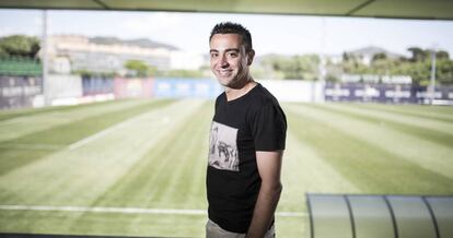 Xavi Hern&aacute;ndez, en la Ciudad Deportiva del Bar&ccedil;a. 