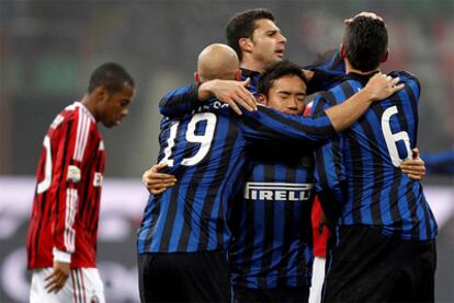 Los jugadores del Inter celebran el triunfo.