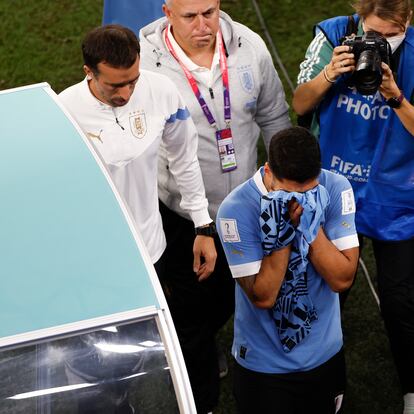 Mundial Qatar 2022: Luis Suárez de Uruguay llora al final del partido entre Ghana y Uruguay