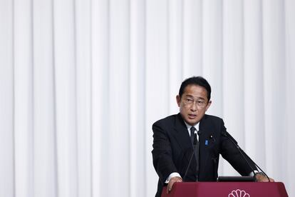 Fumio Kishida, durante su rueda de prensa en Tokio, este lunes.