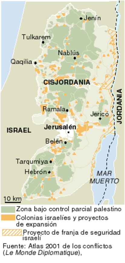 Lugar de las útimas operaciones de Israel