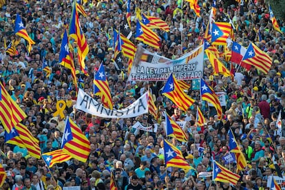 Manifestación en protesta por la sentencia del Tribunal Supremo sobre los políticos independentistas presos