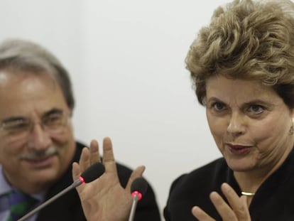 A ex-presidenta do Brasil, Dilma Rousseff, na manhã desta terça-feira em Sevilha (Espanha).