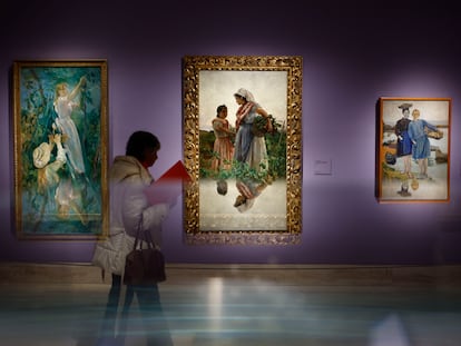 Una de las salas de la exposición 'Maestras' en el Museo Thyssen, de Madrid.