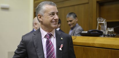 El lehendakari Íñigo Urkullu en el pleno del Parlamento vasco.