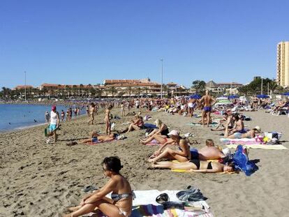 Playa de los Cristianos en Tenerife.