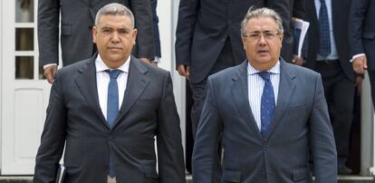 Abdelouafi Laftit y Juan Ignacio Zoido Alvarez en Rabat.