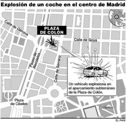 Localización del lugar en el que se ha producido la explosión.