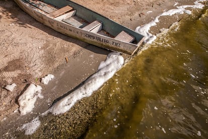 El agua de la laguna ha cambiado de color desde el cierre de la boca que permitía el intercambio de aguas con el océano. Este fenómeno ha generado el estancamiento y la falta de oxígeno ha sido una de las causas del desastre ambiental.