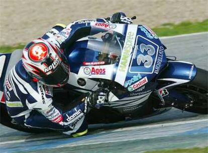 Melandri, ayer en los entrenamientos de Jerez