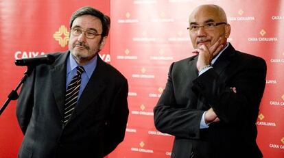 Narc&iacute;s Serra, a la izquierda, y Adolf Tod&oacute;, exdirectivos de la caja nacionalizada.