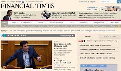 Captura del web del 'Financial Times'.