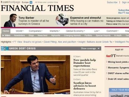 Captura del web del 'Financial Times'.