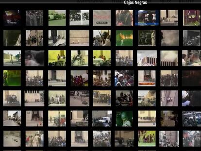 Una imagen de la investigación que ubicó y sincronizó 105 videos y 49 horas y 29 minutos de grabaciones con las historias de 22 personas que salieron vivas del Palacio de Justicia y luego fueron desaparecidas.