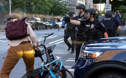 Manifestantes en Seattle, el martes 10 de junio de 2025.