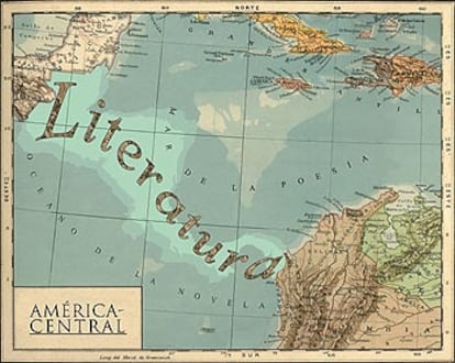 Mapa imaginario sobre la  literatura en Centroamérica