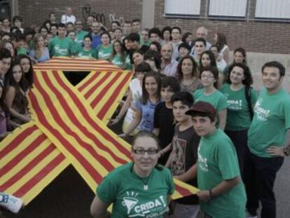 Encierro de profesores y alumnos del IES Josep Sureda i Blanes, en 2013. 