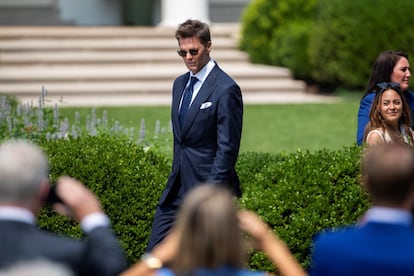 Brady durante su llegada a la Casa Blanca en Washington, durante una ceremonia en honor a los campeones del Super Bowl LV Tampa Bay Buccaneers, el 20 de julio de 2021.