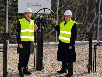 Los presidente de la Xunta y de Gas Natural, en la inauguración