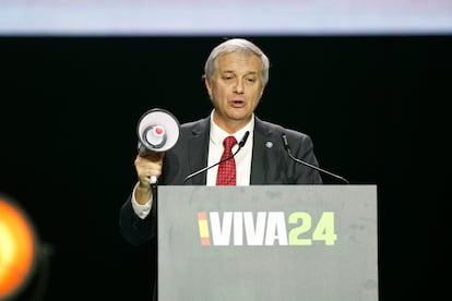 José Antonio Kast, presidente de la Red Política de Valores, durante un acto de Vox el pasado mayo en Madrid.