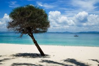 Una de las playas de la isla de Kapas, en Malasia.