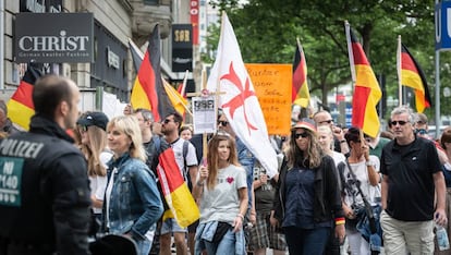 Manifestación del grupo de ultraderecha alemán Hagida, en Hannover en junio de 2019.