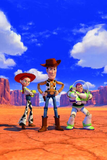 Woody, Jessie y Buzz Lightyear, los tres personajes principales de <i>Toy story 3.</i>