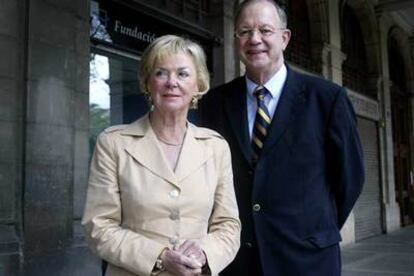 Liz Mohn y Heribert Meffert, en Barcelona.