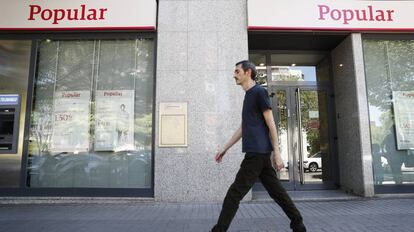 Sucursal de una oficina del Popular en la Carretera de Canillas de Madrid.