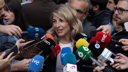 Yolanda Díaz, en Barcelona este miércoles.