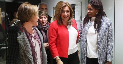 Susana Díaz, este viernes en el acto del grupo federal afrosocialista del PSOE.