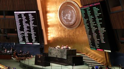 Sesión en el plenario de la Asamblea General de la ONU