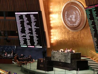 Sesión en el plenario de la Asamblea General de la ONU