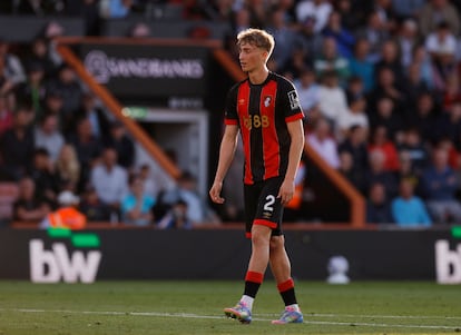 Dean Huijsen en el partido de Premier ante el Aston Villa el 10 de mayo.