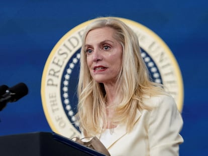 Lael Brainard, en noviembre de 2021, tras ser propuesta por Joe Biden como vicepresidenta de la Reserva Federal.