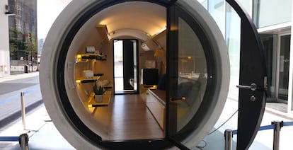 Entrada al prototipo de casa tubería.