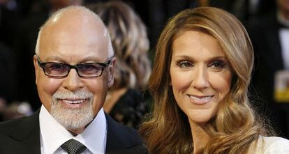 Rene Angelil y Céline Dion en febrero de 2011.