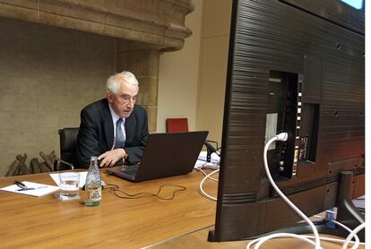 Jordi Mercader, presidente de la Fundación Gala-Salvador Dalí, durante su videoconferencia con los medios.