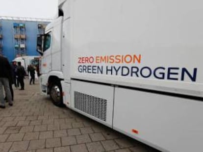 Camión de hidrógeno verde en Lucerna (Suiza). 