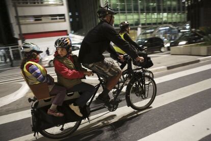 Día mundial sin coches en São Paulo (Brasil).