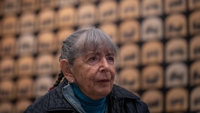 artista Beatriz González durante una entrevista en el contramonumento Fragmentos en Bogotá, el 12 de Septiembre.