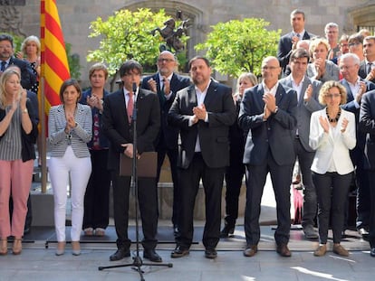 El president de la Generalitat, Carles Puigdemont, anuncia la data del referèndum sobre la independència de Catalunya el passat 9 de juny.