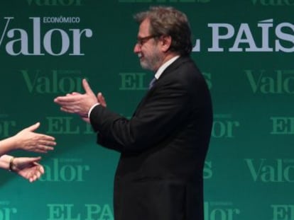 Dilma Rousseff, presidenta de Brasil y Juan Luis Cebri&aacute;n, presidente de  PRISA y EL PA&Iacute;S, en las jornadas &#039;Brasil, en la senda del crecimiento&#039;