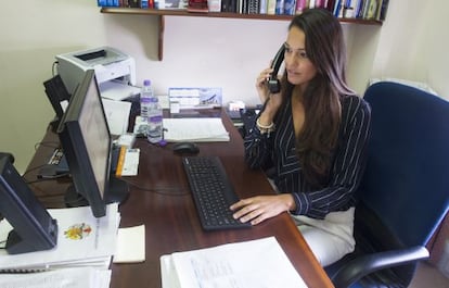 Kaiane Aldorino, en su despacho profesional.